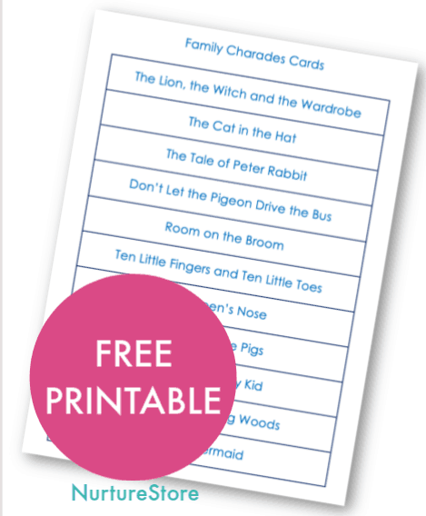 Free Printable Easy Charades Game For Children Nurturestore