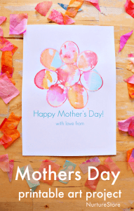 Pretty Mothers Day flower craft with free printable - NurtureStore