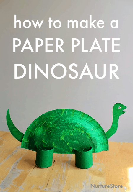 how to make a paper plate dinosaur