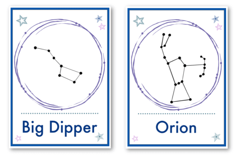 Stars lesson plan and free constellations printables NurtureStore