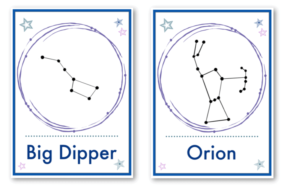 printable cards to learn constellations 