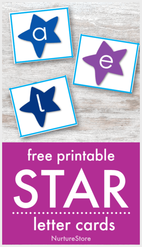 printable alphabet cards with stars on 