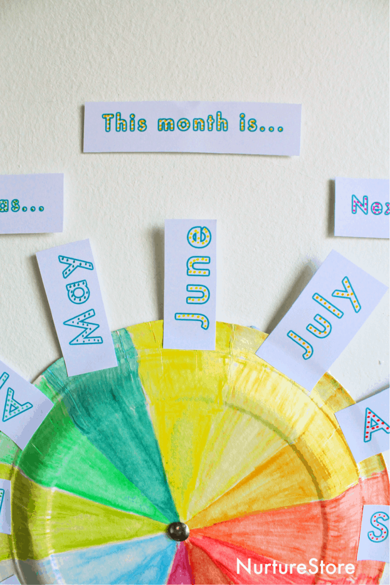 Months of the Year spinner printable - NurtureStore