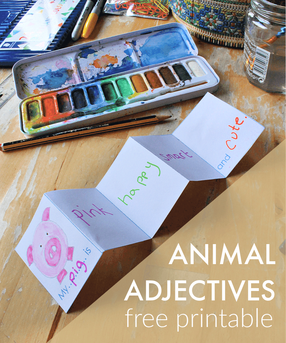 Animal adjectives lesson and printable - NurtureStore
