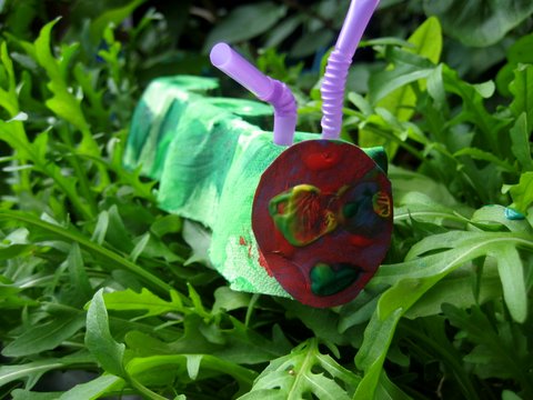 Modeling clay CATERPILLAR, Kids tutorial