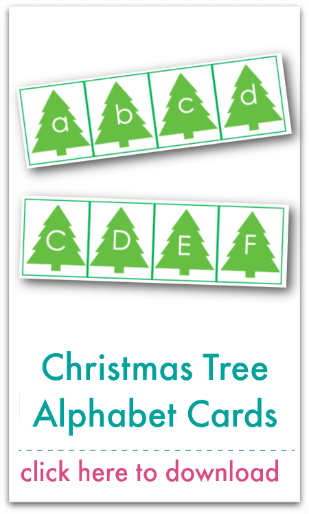 christmas tree alphabet cards