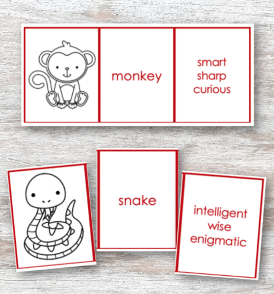 animals of the Chinese zodiac printable