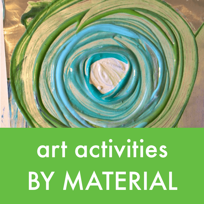 Children's art lessons by material