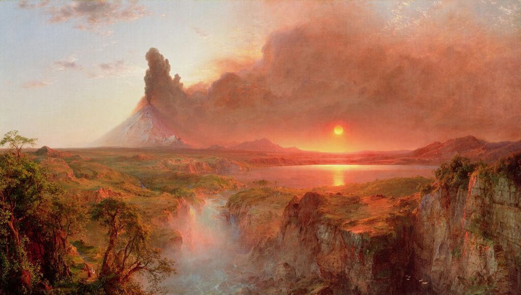 Cotopaxi by Frederic Church example of famous painting using warm colors