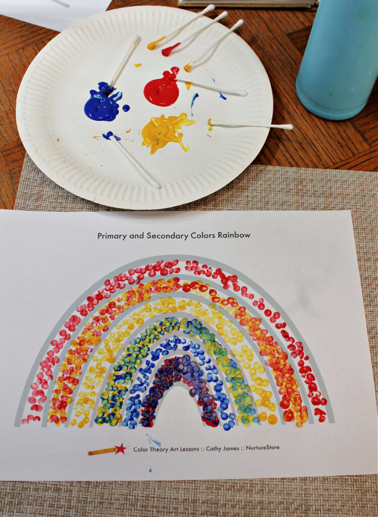 how to paint a pointillism rainbow art lesson