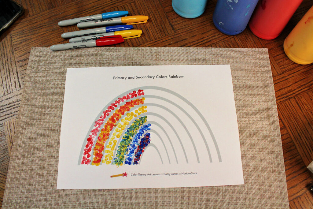 printable rainbow outline for children to color