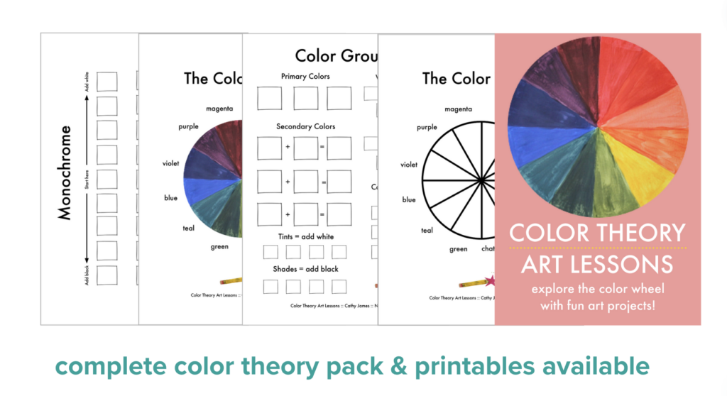 easy color theory art lesson plans for children with printables