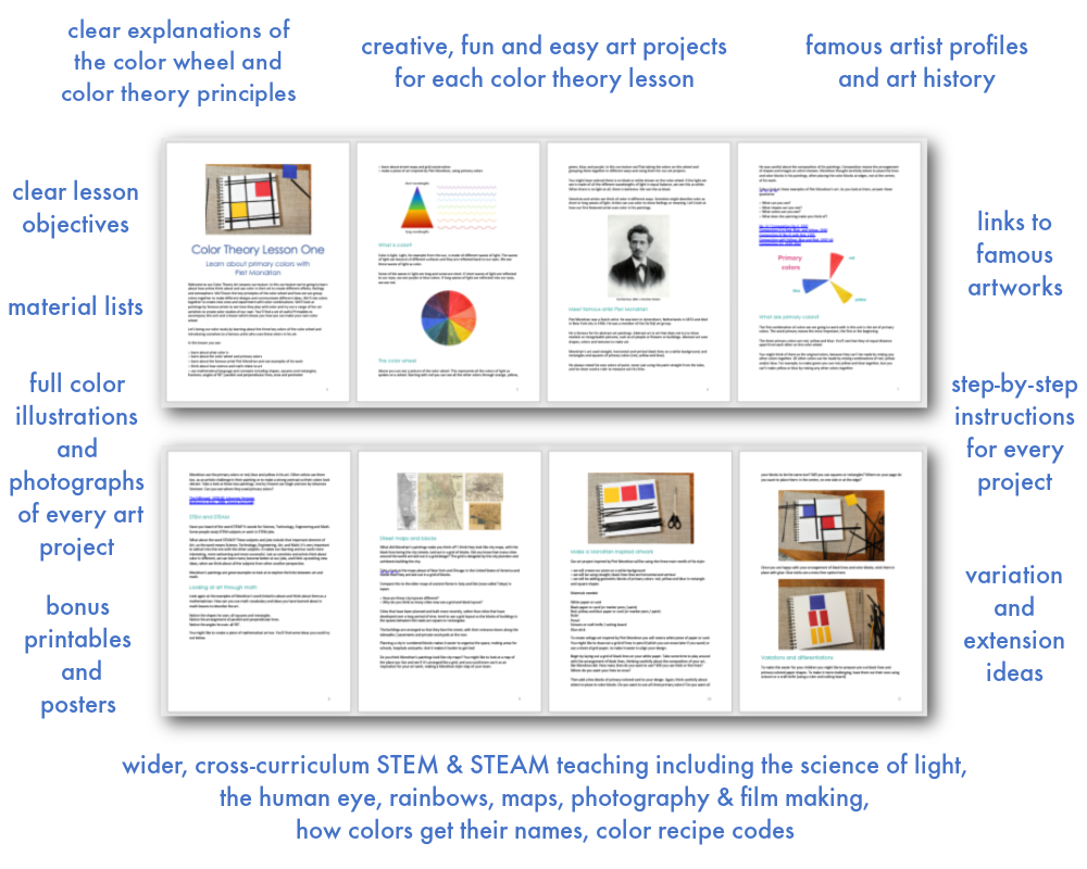 ready-made art curriculum about the color wheel