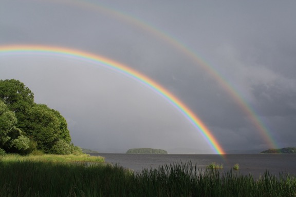 photo of a double rainbow