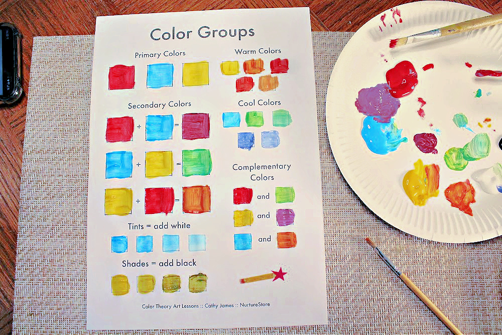 color theory color groups worksheet printable