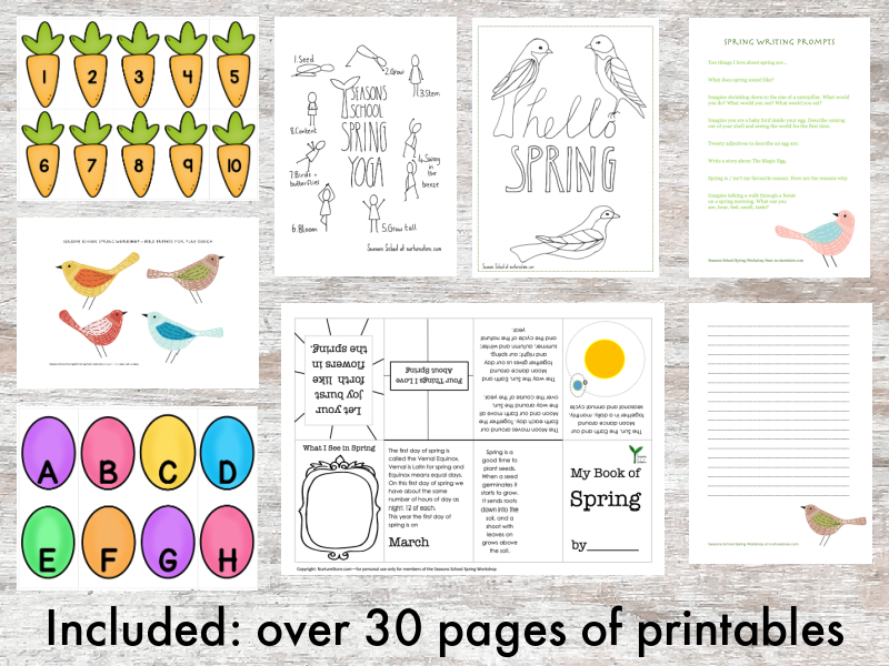 spring theme teaching printables for children