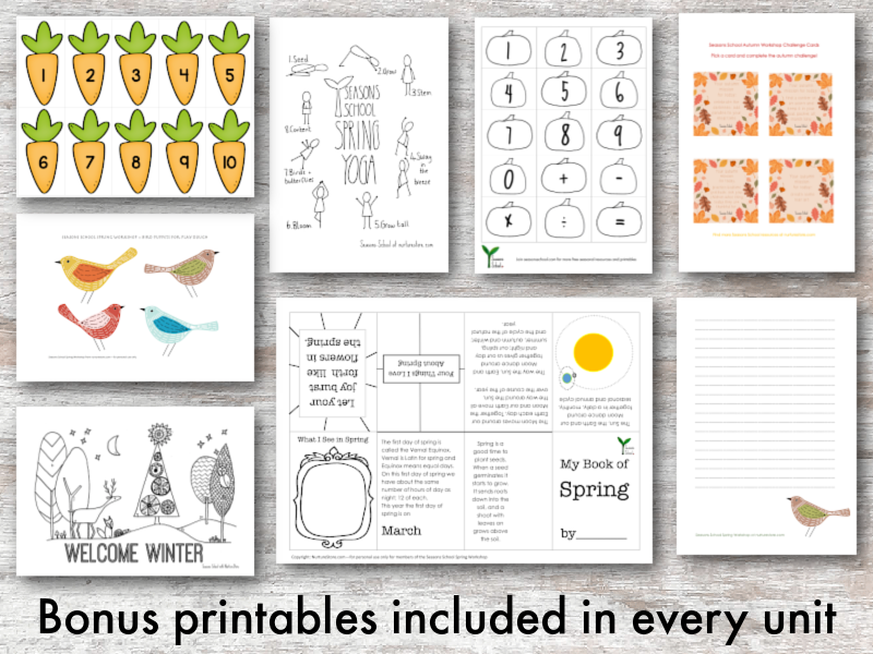 nature curriculum printables for children